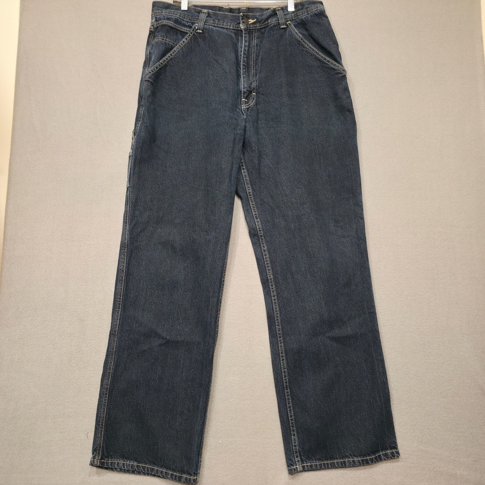 Arizona Mens Denim Blue Carpenter Jeans Size 38x34 Actual‎ 36x33.5